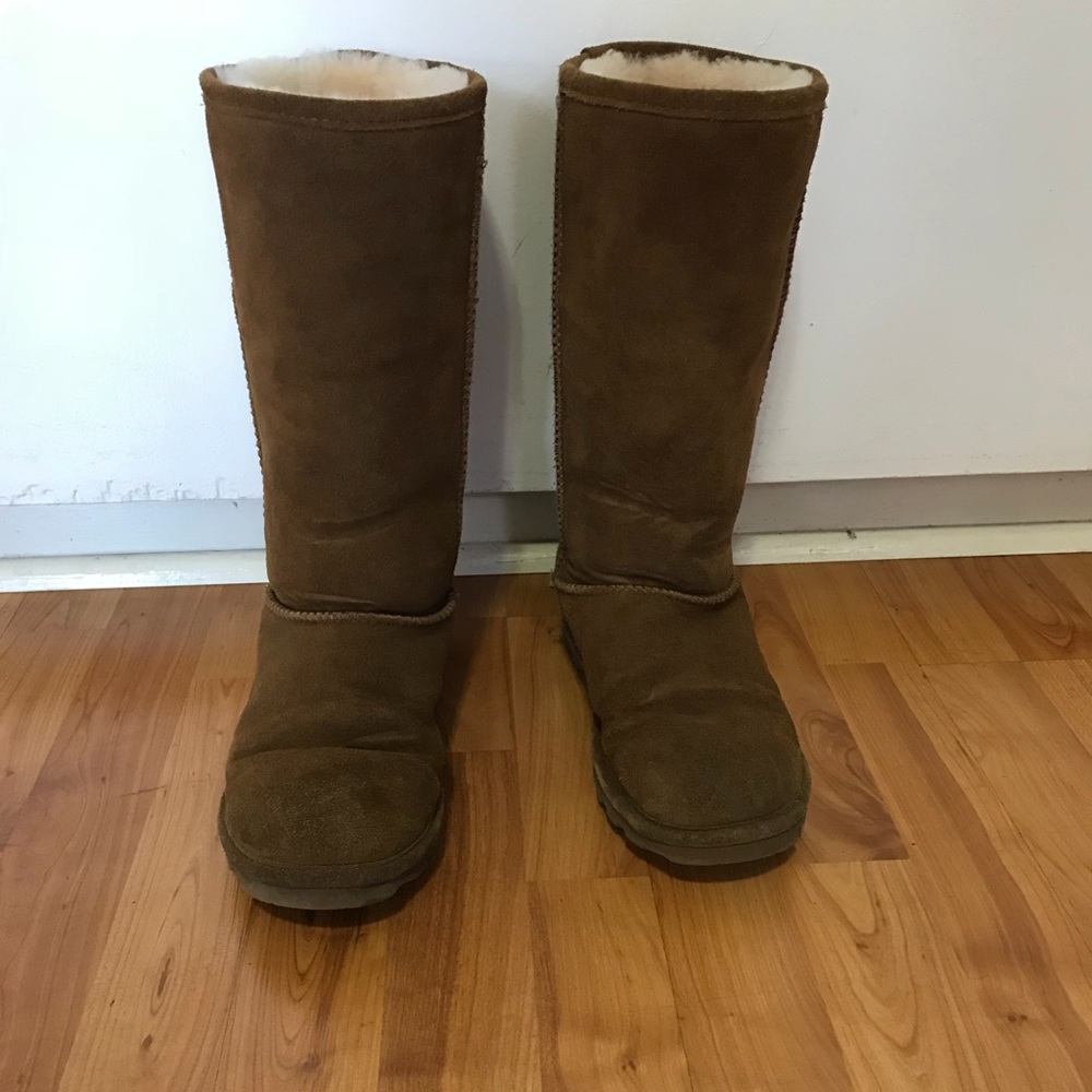 Women’s tall tan bear paw boots